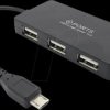 125150 USB-2.0 4-Port micro-USB OTG hub, black