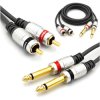 Kabel 2x Jack 6,3 Mono 2x RCA Vitalco MK50 7,5m