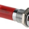 Lampka kontrolna do montażu panelowego 110V ac, czerwona 14mm LED Chrom Końcówka lutownicza RS PRO