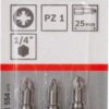 BIT, GROT, KOŃCÓWKA PZ1 EH 25MM 3 SZT.