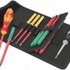 Wkrętaki izolowane 1kV dla elektryka rękojeść + 14 trzpieni 4xPŁ + 2xPH + 4xPZ + 4xTX + próbnik Wera Kompakt VDE Take it easy ze