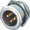 XLR panel plug, 3 pole, gold-plated, 1.5-2.5 mm², metal, NC3MPR-HD