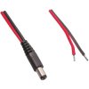 DC connection cable, 1 m, red/black, plug 2.5 x 5.5 mm, straight to open end, 075110