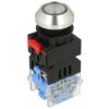 Przełącznik; przyciskowy; LAS0-K-11EA/12V/R/P; ON-(OFF)+OFF-(ON); 2 tory; podświetlenie LED 12V; czerwony; ring; monostabilny; n