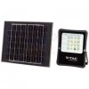 Naświetlacz LED SMD 1600lm 6400K 15000mAh IP65 czarny barwa CW biała zimna z panelem solarnym 16W VT-55200 V-TAC