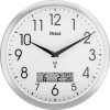 Mebus 19422 Sterowany radiowo Zegar ścienny 30 cm x 3 cm srebrny