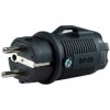 Wtyczka hermetyczna gumowa 2P+Z Uni-Schuko 230V 16A czarno-biała IP54 X80410 ELEKTRO-PLAST NASIELSK