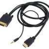 Kabel D-Sub 15pin HD wtyk,HDMI wtyk,Jack 3,5mm 3pin wtyk, dł. przewodu: 1,8m A-HDMI-VGA-03-6
