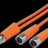 Sensor actuator cable, M12 cable plug, straight, A to 2 x M12 cable socket, straight, A, 5 pole, 1 m, PVC, orange, 4 A, EVT331