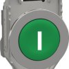 Pushbutton, labeled I, unlit, groping, 1 Form A (N/O), waistband round, green, front ring metal, mounting Ø 30.5 mm, XB4FA3311