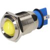 R-TECH 656952 Panel Indicator 16mm Domed 12V Yel Nickel Brass