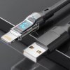 Kabel USB iPhone 1m 2.4A 27W miernik mocy czarny