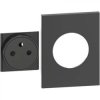 LIVING NOW plakietka gniazda płaskiego 2P+Z 3mod. czarny KG55M3F
