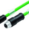 Sensor actuator cable, M12-cable plug, straight to M12-cable socket, straight, 8 pole, 5 m, PUR, green, 0.5 A, 79 9724 050 08