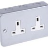 Gniazdo wtykowe podwójne natynkowe kolor Szary W budynkach, 13A, IP20 230V ac