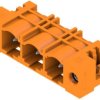 Pin header, 3 pole, pitch 7.62 mm, angled, orange, 1472620000