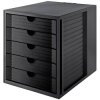 HAN 14508-13 SYSTEMBOX KARMA Desk drawer box Black A4, C4 No. of drawers: 5
