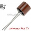 5A bezpiecznik okrągły; PCV zwłoczny 8,4x7,6 mm