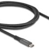 Kabel przedłużający DeLOCK USB 10 Gbps USB typu C męski na żeński PD 3.0 100 W 1 m szary metalowy