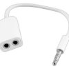 Przejściówka wtyk Jack 3,5mm 4p na 2 x gniazdo 3,5mm stereo