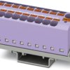 Distribution block, push-in connection, 0.2-6.0 mm², 19 pole, 32 A, 6 kV, purple, 3273652
