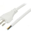 Kabel: 3X0,75Mm2, Cei 23-50 (L) Wtyk, 1,8M Lt-319 3X0.75 Wht 1.8M End Cut