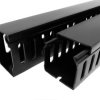 Koryto kablowe szerokość 25 mm głębokość 30mm typ Koryto panelowe z otworami RS PRO PVC Zamknięty Czarny