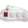 Przedłużacz z wyłącznikiem 3-gniazda z/u 2m /H05VV-F 3G1/ biały P1312