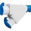 Adapter kempingowy wtyk 16A 3p przemysłowy, gniazdo 2x16A 3P przemysłowe - z uchwytem IP44