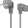 Obustronnie kątowy przewód przyłączeniowy zimnego urządzenia, 2 m, szary - Długość kabla 2 m