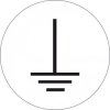 Label grounding symbol, symbol: GND, Ø 16 mm, (W) 26 mm, plastic, 084.61-7-Y2/20