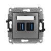 ICON Gniazdo podwójne 2xUSB A-A 3.0 grafitowy 11IGUSB-6 KARLIK