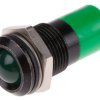 Lampka kontrolna do montażu panelowego 24V dc, zielona 14mm LED Wyprowadzenia RS PRO
