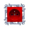 SIMON 10 Gniazdo pojedyncze z uziemieniem z przesłonami torów prądowych (moduł) szybkozłącza czerwony CGZ1CZ.01/22 KONTAKT SIMON