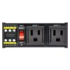 DIN Rail Mount AC 120V NEMA 5-15R Double Receptacles Outlet Power Strip Module, with Rocker Switch Thermal Circuit Breaker Overl
