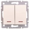 LOGI Łącznik zwierny podwójny LED śrubowy 10AX 250V kremowy 021023103 25130