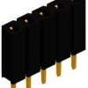 Socket header, 3 pole, pitch 2.54 mm, straight, black, 10025412