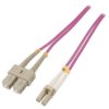 QOLTEC-54349 Patch cord światłowodowy OM4 LC/UPC,SC/UPC 2m LSZH różowy
