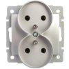 LOGI Gniazdo podwójne 2x2P+Z śrubowe 16A 250V Srebrny 25210