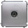 Simon Basic Łącznik chwilowy jednobiegunowy z kluczem 2 pozycyjny 0-I 1Z srebrny mat BMP1K.01/43