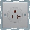 BERKER Q.x Gniazdo z uziemieniem standard USA/KANADA NEMA 5-20 R aluminium aks lak 41686084 HAGER