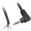 Connection cable, 1.8 m, black, 3.5 mm stereo jack plug, angled to open end, 1101054