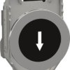 Pushbutton, labeled arrow, unlit, groping, 1 Form A (N/O), waistband round, black, front ring metal, mounting Ø 30.5 mm, XB4FA33