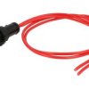 Kontrolka; KLP5R/230V; 10mm; podświetlenie LED 230V; czerwony; z przewodem; czarny; IP20; LED 5mm; 27mm; Elprod; RoHS