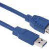 Kabel USB Złącze A USB A Złącze B USB A dł. 5m Przewód przedłużający USB USB 3.0 kolor: Niebieski