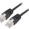 Patch cord F/UTP, Cat 5e, RJ45 wtyk z obu stron, linka, CCA, 1m PP22-1M/BK