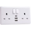 Deta Vimark VC1288 Switched Socket 2-Gang + 3 USB Ports 13A
