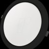 LX300150 LED recessed downlight, round, black, 6W, IP44, 600lm, CCT