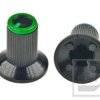 Pokrętło N-0 znacznik zielony; średnica osi 6mm;fi 18/11mm;w.19mm;