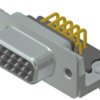 D-Sub socket, 15 pole, high density, equipped, angled, solder pin, 164A18179X
